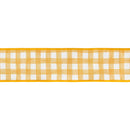 2 1/2" Wired Dupioni Ribbon | Orange Grid on White w/ Green Backing | 10 Yard Roll