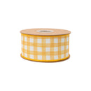 2 1/2" Wired Dupioni Ribbon | Orange Grid on White w/ Green Backing | 10 Yard Roll