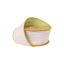 2 1/2" Wired Seersucker Ribbon | Pink w/ Green Backing | 10 Yard Roll