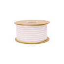 2 1/2" Wired Seersucker Ribbon | Pink w/ Green Backing | 10 Yard Roll