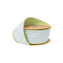 2 1/2" Wired Seersucker Ribbon | Blue w/ Green Backing | 10 Yard Roll