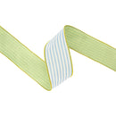 2 1/2" Wired Seersucker Ribbon | Blue w/ Green Backing | 10 Yard Roll