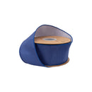 2 1/2" Wired Dupioni Ribbon | Blue w/ White Backing | 10 Yard Roll