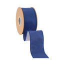 2 1/2" Wired Dupioni Ribbon | Blue w/ White Backing | 10 Yard Roll