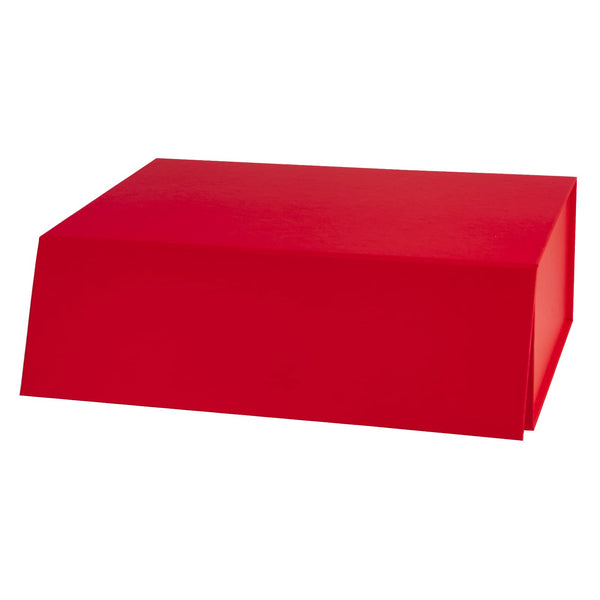 14" x 9" x 4.3" Collapsable Gift Box w/ Magnetic Square Flap Lid | Red