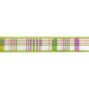 1 1/2" Wired Dupioni Ribbon | Pink/Green Plaid on White w/ Green Backing | 10 Yard Roll