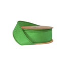 1 1/2" Wired Paper Felt Ribbon | Apple Green | 10 Yard Roll