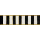 2 1/2" Wired Dupioni Ribbon | Black/White Stripe w/ Gold Outlines w/ Gold Metallic Backing | 10 Yard Roll