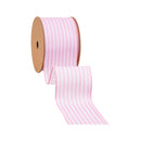 2 1/2" Wired Ribbon | Pink Ticking Stripe | 10 Yard Roll