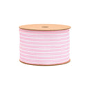 2 1/2" Wired Ribbon | Pink Ticking Stripe | 10 Yard Roll