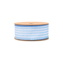1 1/2" Wired Ribbon | Light Blue Ticking Stripe | 10 Yard Roll