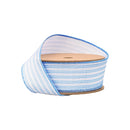 1 1/2" Wired Ribbon | Light Blue Ticking Stripe | 10 Yard Roll