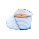 2 1/2" Wired Ribbon | Light Blue Ticking Stripe | 10 Yard Roll