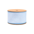 2 1/2" Wired Ribbon | Light Blue Ticking Stripe | 10 Yard Roll