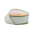 1 1/2" Wired Ribbon | Green Ticking Stripe | 10 Yard Roll