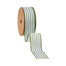 1 1/2" Wired Ribbon | Green Ticking Stripe | 10 Yard Roll