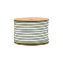 2 1/2" Wired Ribbon | Green Ticking Stripe | 10 Yard Roll