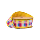 1 1/2" Wired Ribbon | Bright Checks | 10 Yard Roll
