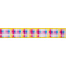 1 1/2" Wired Ribbon | Bright Checks | 10 Yard Roll