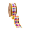1 1/2" Wired Ribbon | Bright Checks | 10 Yard Roll