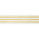 2 1/2" Wired Ribbon | White w Metallic Gold Stripe | 10 Yard Roll
