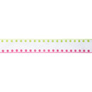 1 1/2" Wired Ribbon | Candy Dot Pink/Green | 10 Yard Roll