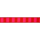 1 1/2" Wired Dupioni Ribbon | Red/Pink Wide Horizontal Stripe | 10 Yard Roll