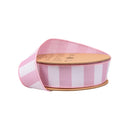 1 1/2" Wired Ribbon | Horizontal Light Pink Stripe w/ Pink Backing| 10 Yard Roll