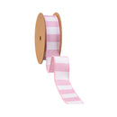 1 1/2" Wired Ribbon | Horizontal Light Pink Stripe w/ Pink Backing| 10 Yard Roll