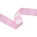 1 1/2" Wired Ribbon | Horizontal Light Pink Stripe w/ Pink Backing| 10 Yard Roll
