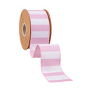 2 1/2" Wired Ribbon | Light Pink Horizontal Stripe| 10 Yard Roll