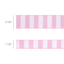 1 1/2" Wired Ribbon | Horizontal Light Pink Stripe w/ Pink Backing| 10 Yard Roll