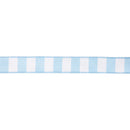 1 1/2" Wired Ribbon | Light Blue Horizontal Stripe w/ Blue Backing| 10 Yard Roll