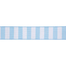 2 1/2" Wired Ribbon | Light Blue Horizontal Stripe w/ Blue Backing| 10 Yard Roll