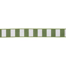 1 1/2" Wired Ribbon | Green Horizontal Stripe w/ Green Backing| 10 Yard Roll
