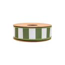 1 1/2" Wired Ribbon | Green Horizontal Stripe w/ Green Backing| 10 Yard Roll