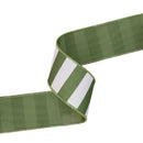 2 1/2" Wired Ribbon | Green Horizontal Stripe w/ Green Backing| 10 Yard Roll