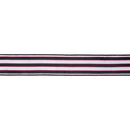 2 1/2" Wired Dupioni Ribbon | Pink/White/Black Stripe w/ Black Backing | 10 Yard Roll