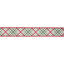 2 1/2" Wired Dupioni Ribbon | Garden Bias Plaid w/ Red Backing | 10 Yard Roll