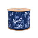 4" Wired Dupioni Ribbon | Patriotic Toile w/Blue Backing | 10 Yard Roll