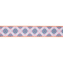 2 1/2" Wired Dupioni Ribbon | Black Medallion on Pink w/ Pink Backing | 10 Yard Roll