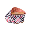 2 1/2" Wired Dupioni Ribbon | Bias Cut Pink and Black Plaid w/ Pink Backing | 10 Yard Roll
