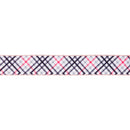 2 1/2" Wired Dupioni Ribbon | Bias Cut Pink and Black Plaid w/ Pink Backing | 10 Yard Roll