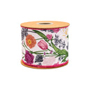 4" Wired Dupioni Ribbon | Floral Stems w/ Pink Backing | 10 Yard Roll