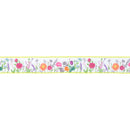2 1/2" Wired Dupioni Ribbon | Horizontal Floral Stems w/ Green Backing | 10 Yard Roll