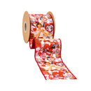 4" Wired Dupioni Ribbon | Vintage Valentine w/ Red Backing | 10 Yard Roll