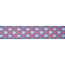 4" Wired Dupioni Ribbon | Red/White/Blue Flame w/ Blue Backing | 10 Yard Roll