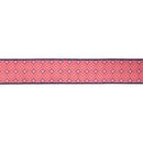2 1/2" Wired Dupioni Ribbon | Red/White/Blue Diamond Floral w/ Red Backing | 10 Yard Roll
