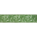 4" Wired Dupioni Ribbon | Herbs on Green w/ White Backing | 10 Yard Roll