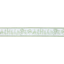 2 1/2" Wired Dupioni Ribbon | Herb Sprigs on White w/ Green Backing | 10 Yard Roll